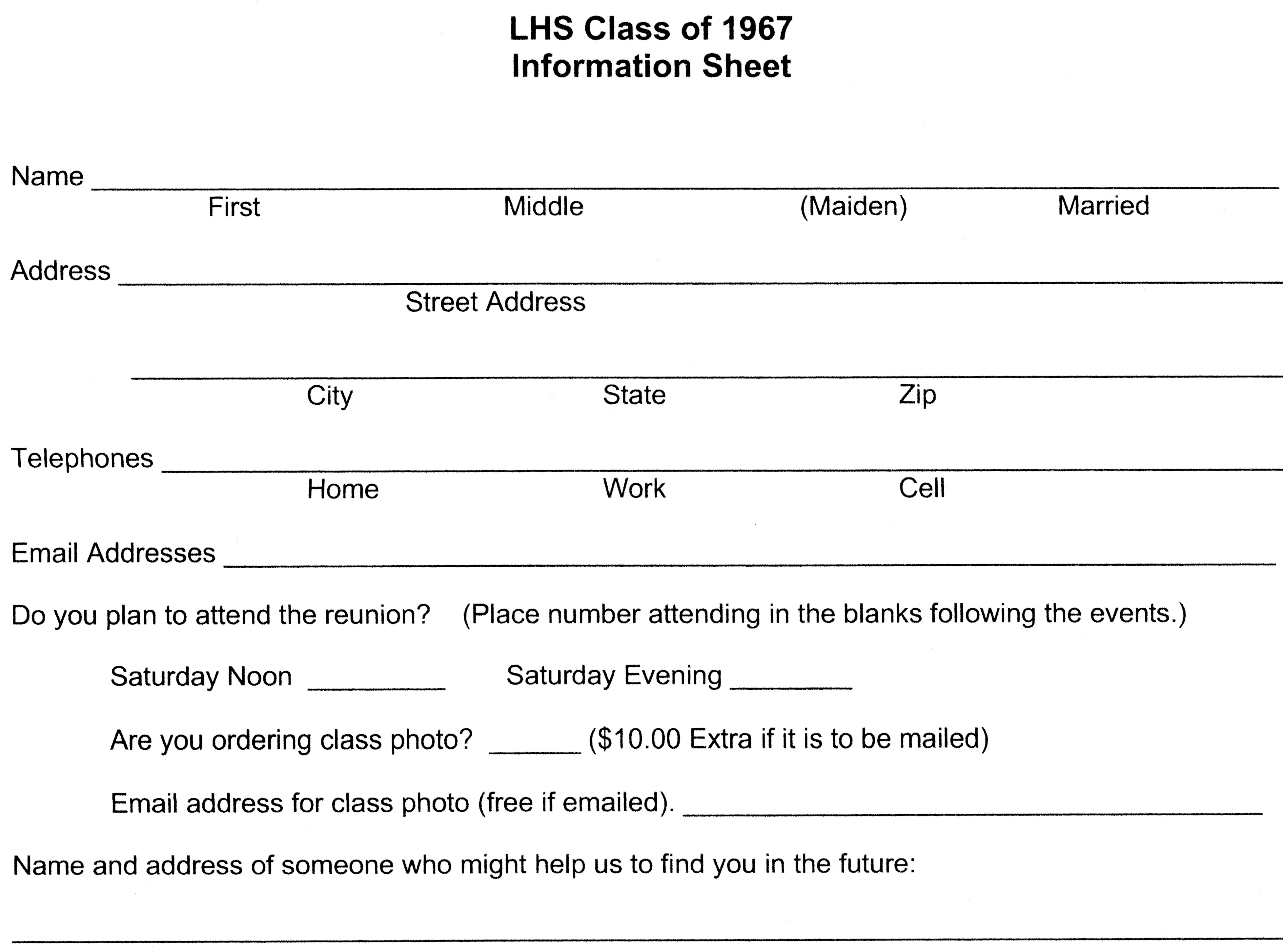 2022 Info Form
